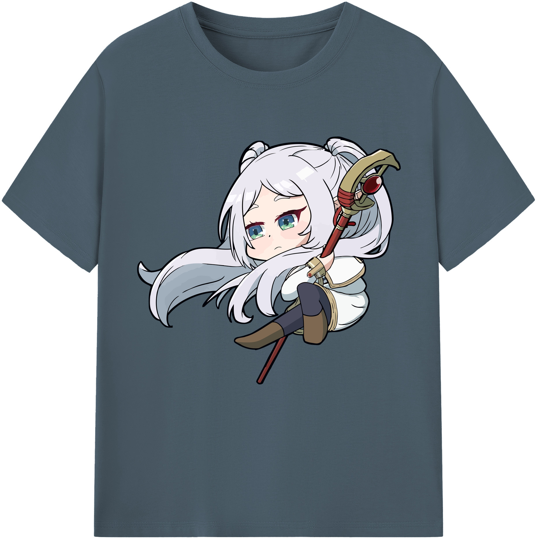 （画像用） 葬送のフリーレン Frieren 綿100％半袖Tシャツ（フロントプリント）